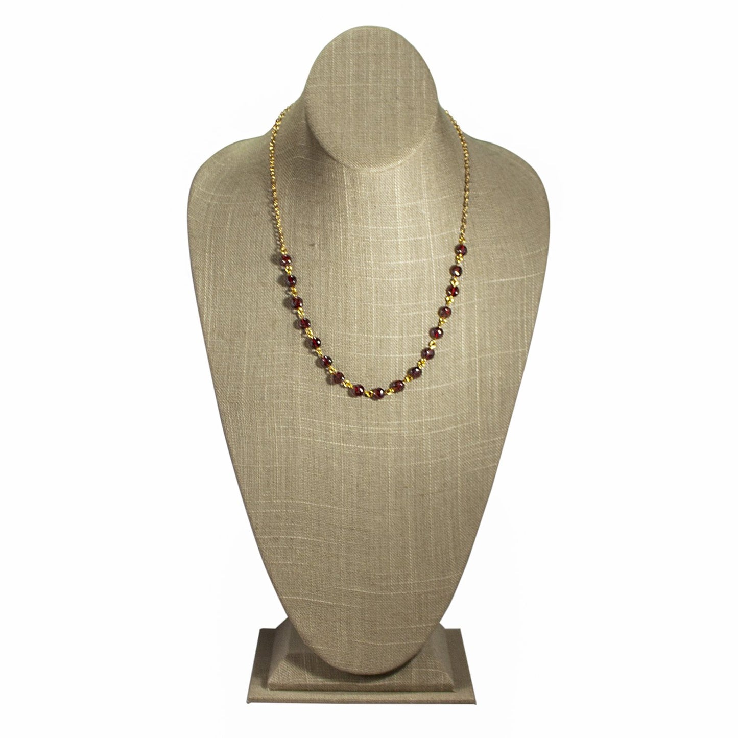 Garnet Coin Chain Necklace