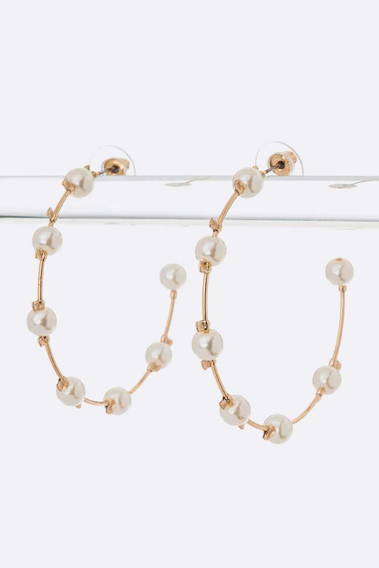 Pearl Hoop Earrings