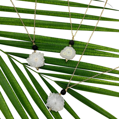 Solar Quartz Lava Necklace