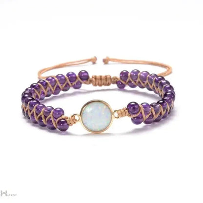 Radiant Amethyst Opal Charm Bracelet