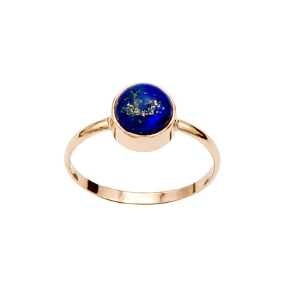 Lapis Lazuli Round Bezel 14k Gold Filled Ring