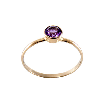 Pink Amethyst Bezel 14k Gold Filled Ring