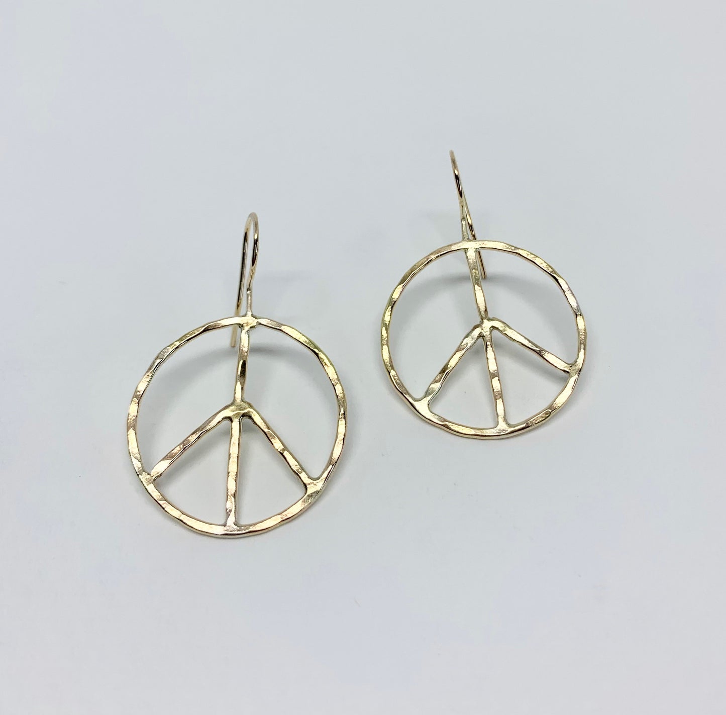 Rustic Peace Sign Earrings - Let There Be Peace Earrings - Small