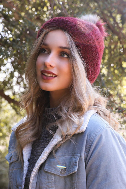 Soft Mohair Pom Beanie