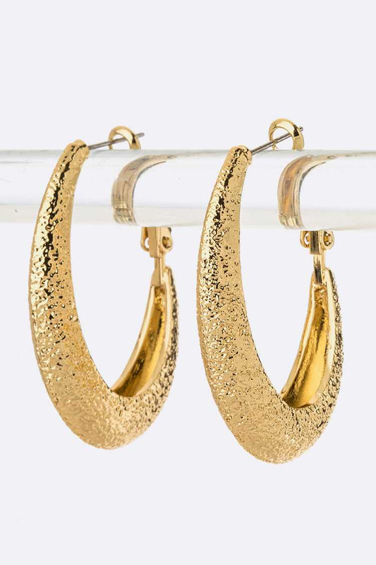 Gold Textured Hoop Earrings