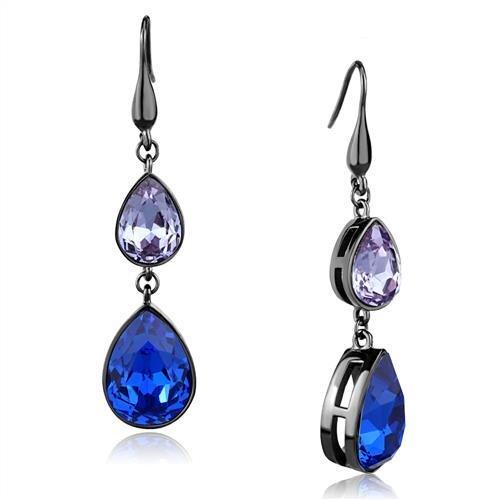 TK2706 - IP Light Black  (IP Gun) Stainless Steel Earrings with Top