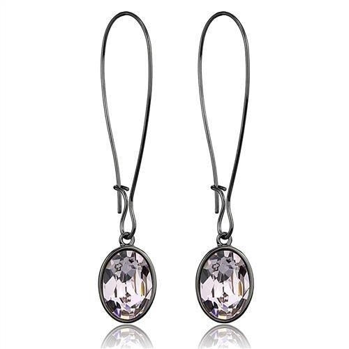 TK2719 - IP Light Black  (IP Gun) Stainless Steel Earrings with Top