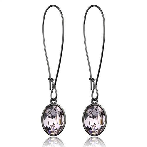 TK2719 - IP Light Black  (IP Gun) Stainless Steel Earrings with Top